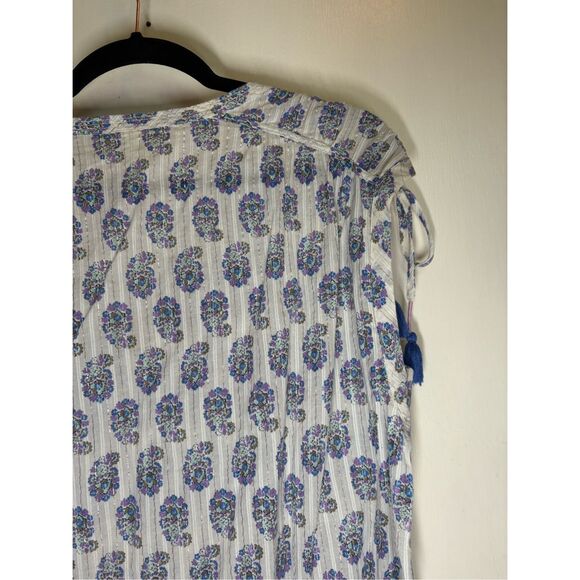 Anthropologie Blue and White Patterned Blouse - Picture 12 of 12